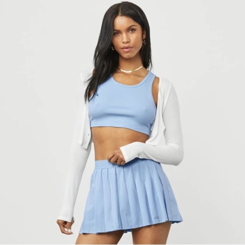 Alo Yoga Varsity Pleated Tennis Skirt Baby Blue